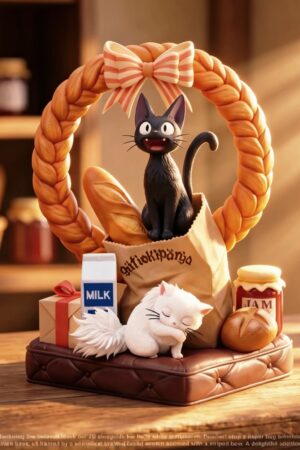 WuYu Studio Kiki’s Delivery Service Jiji & Lily  Statue
