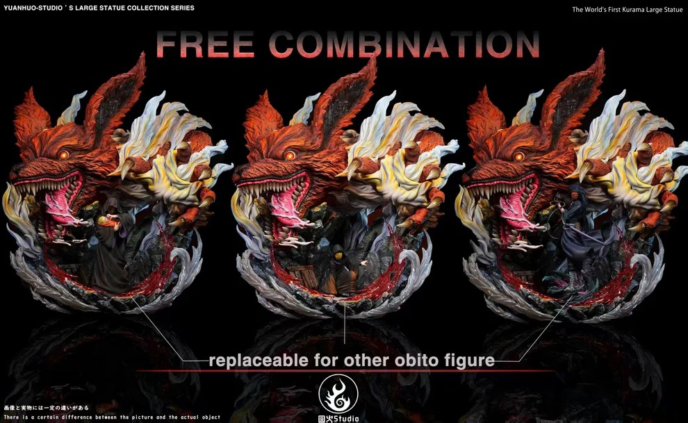 Yuan Huo Studio Naruto Kurama / kyuubi Uchiha Obito Statue