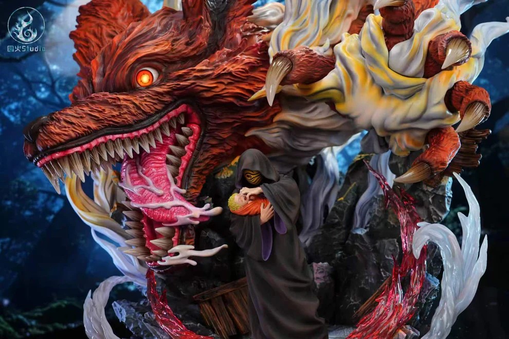 Yuan Huo Studio Naruto Kurama / kyuubi Uchiha Obito Statue