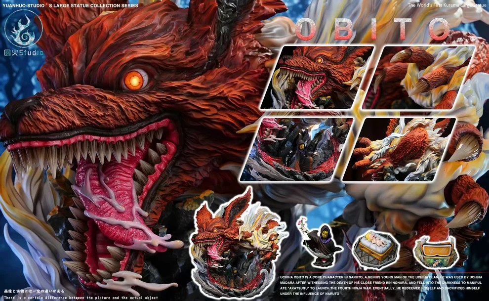 Yuan Huo Studio Naruto Kurama / kyuubi Uchiha Obito Statue