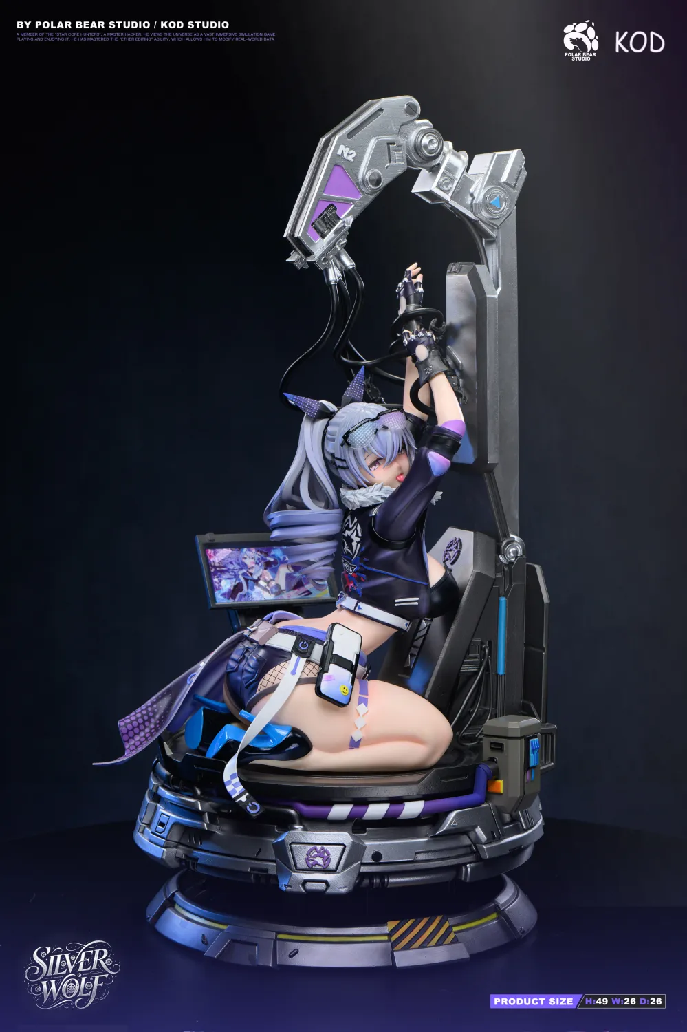 Polar Bear Studio × KOD Studio – Silver Wolf Resin Statue (1/4 Scale) | Honkai: Star Rail
