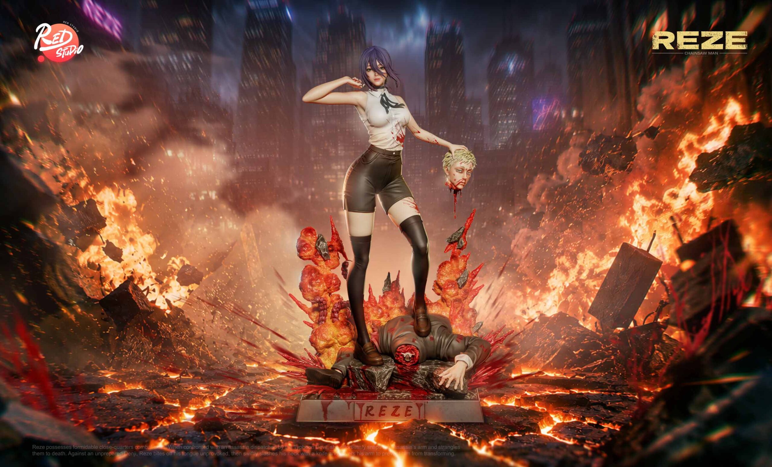 Chainsaw Man Reze 16 & 14 Scale TOPGK Statue – Red-Studio