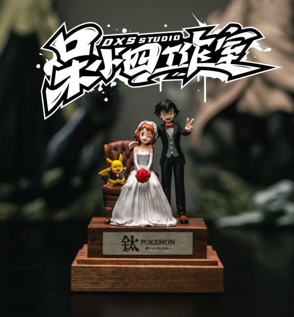 DXS Studio Pokémon Ash Ketchum & Serena & Pikachu Statue