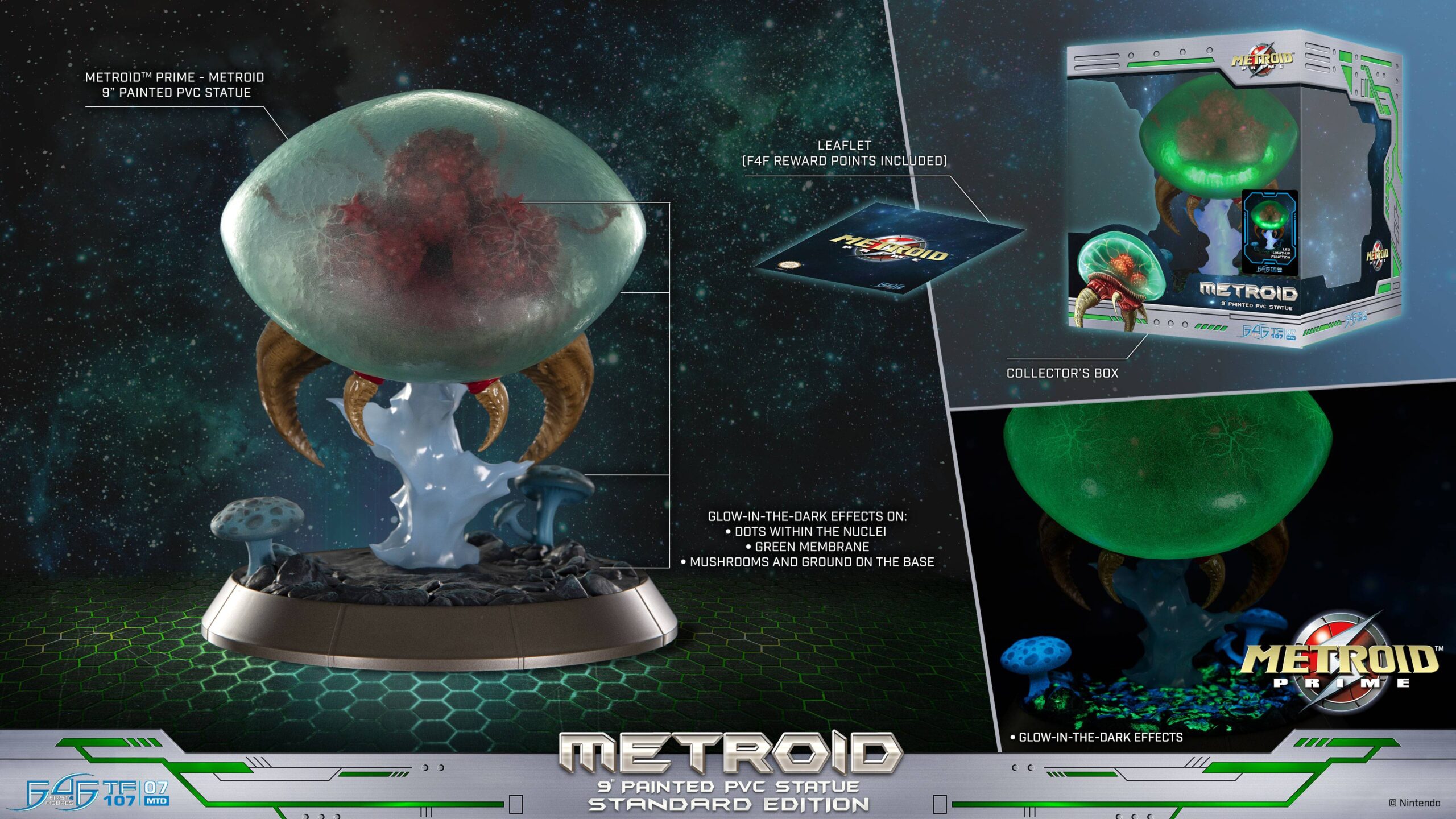 First 4 Figures – Metroid Prime – Metroid Glow-in-the-Dark Soft Vinyl Figure - Image 4