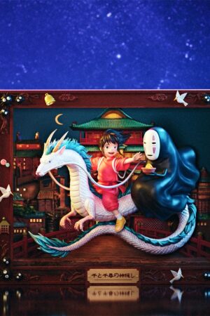 GEISHA Studio - Spirited Away Chihiro & Haku & No-Face 3D Framed Statue