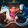 GEISHA Studio - Spirited Away Chihiro & Haku & No-Face 3D Framed Statue