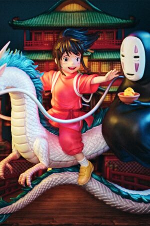 GEISHA Studio - Spirited Away Chihiro & Haku & No-Face 3D Framed Statue