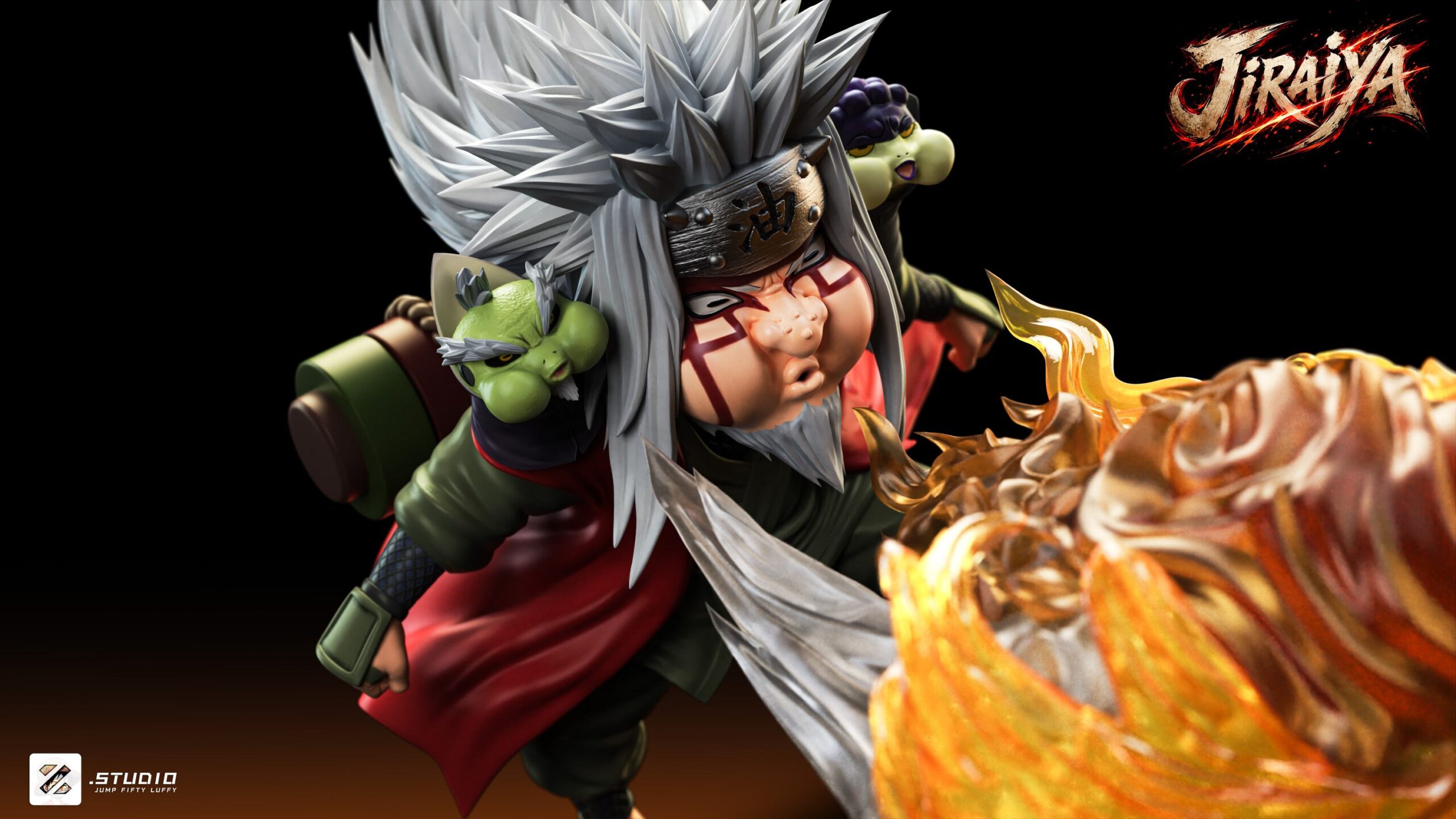 Jump Fifty Luffy Studio - Naruto Naruto Jiraiya & Fukasaku & Shima Statue