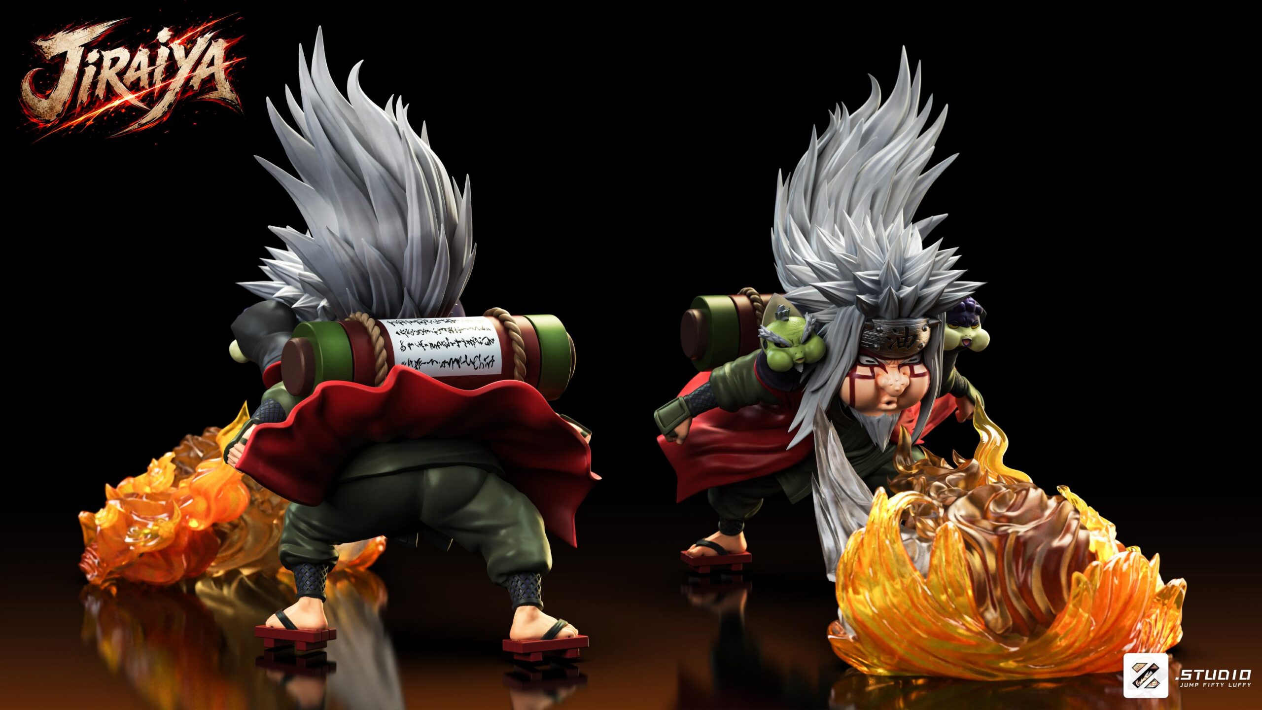 Jump Fifty Luffy Studio - Naruto Naruto Jiraiya & Fukasaku & Shima Statue