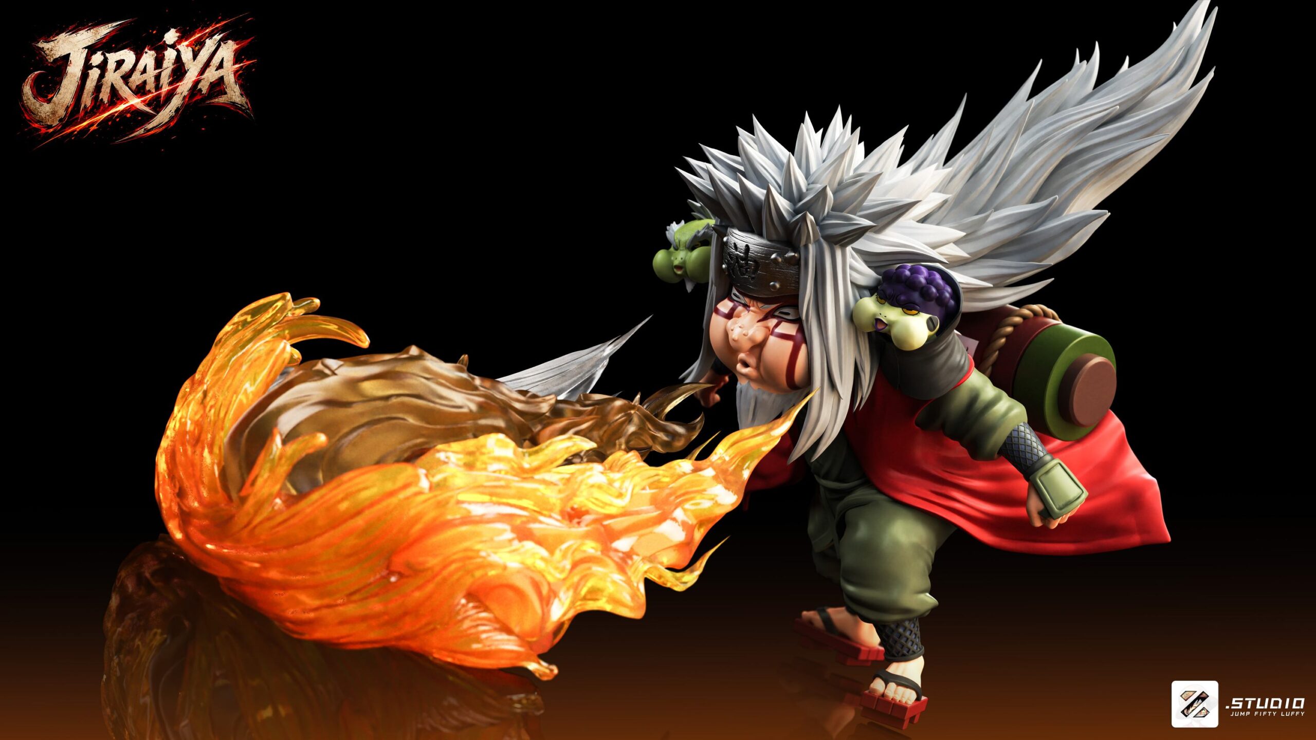 Jump Fifty Luffy Studio - Naruto Naruto Jiraiya & Fukasaku & Shima Statue