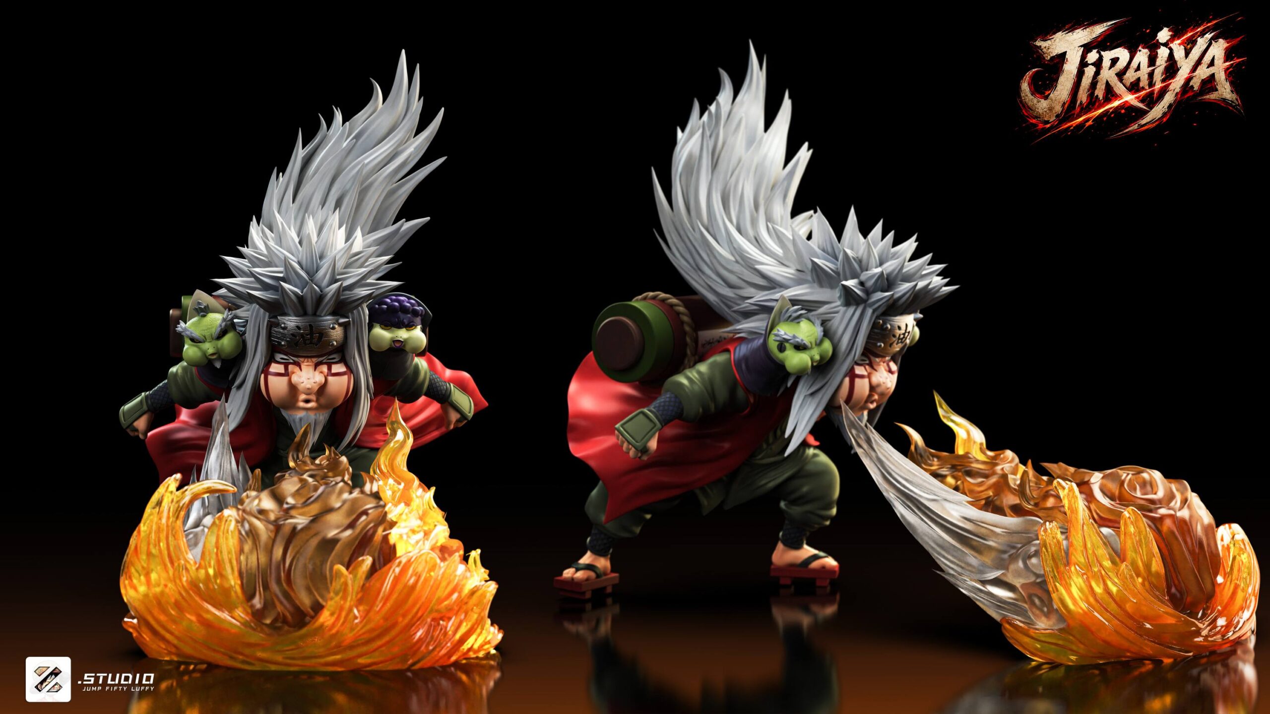 Jump Fifty Luffy Studio - Naruto Naruto Jiraiya & Fukasaku & Shima Statue