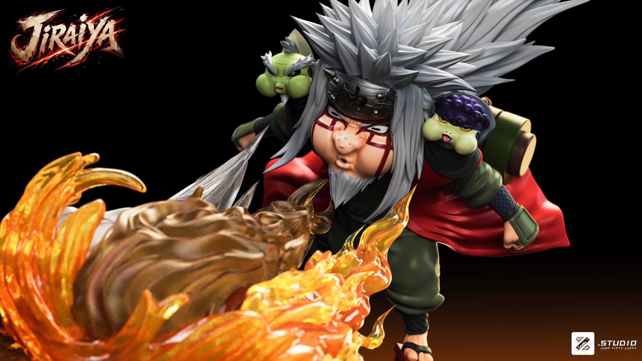 Jump Fifty Luffy Studio - Naruto Naruto Jiraiya & Fukasaku & Shima Statue