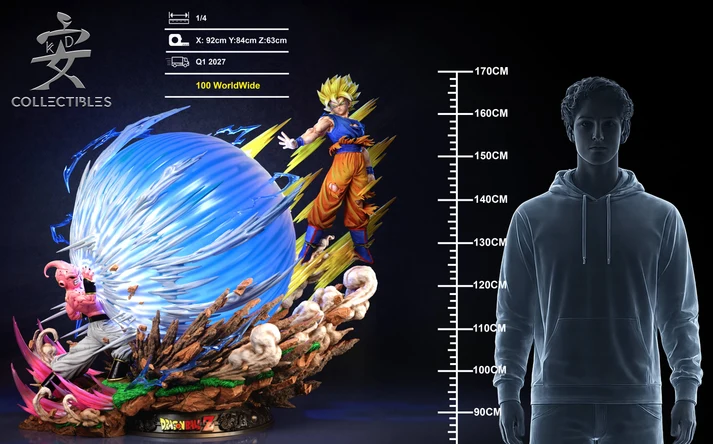 KDC - Dragon Ball - SSJ Goku vs Kid Buu 1/4 Scale TOPGK Limited Statue with LED