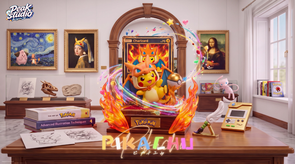 Peak Studio Pokémon Pikachu Charizard Cape TOPGK16 Limited Resin Statue
