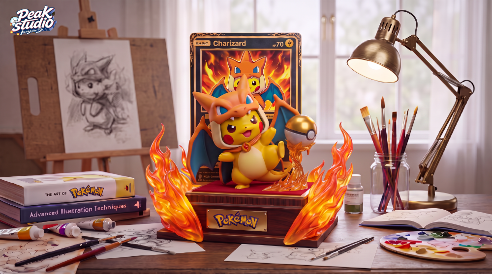 Peak Studio Pokémon Pikachu Charizard Cape TOPGK16 Limited Resin Statue