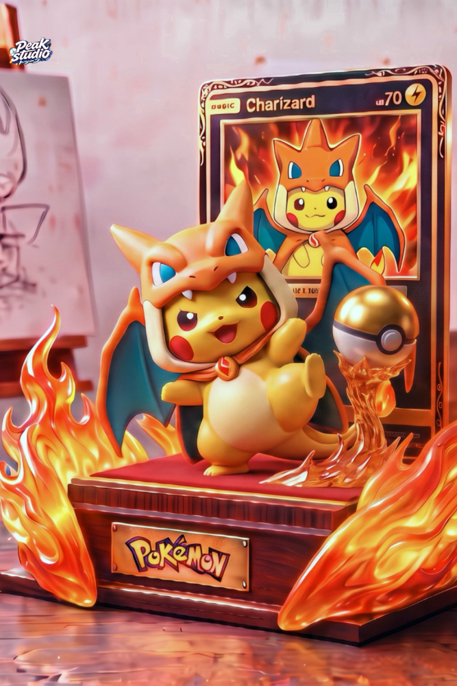 Peak Studio Pokémon Pikachu Charizard Cape TOPGK16 Limited Resin Statue