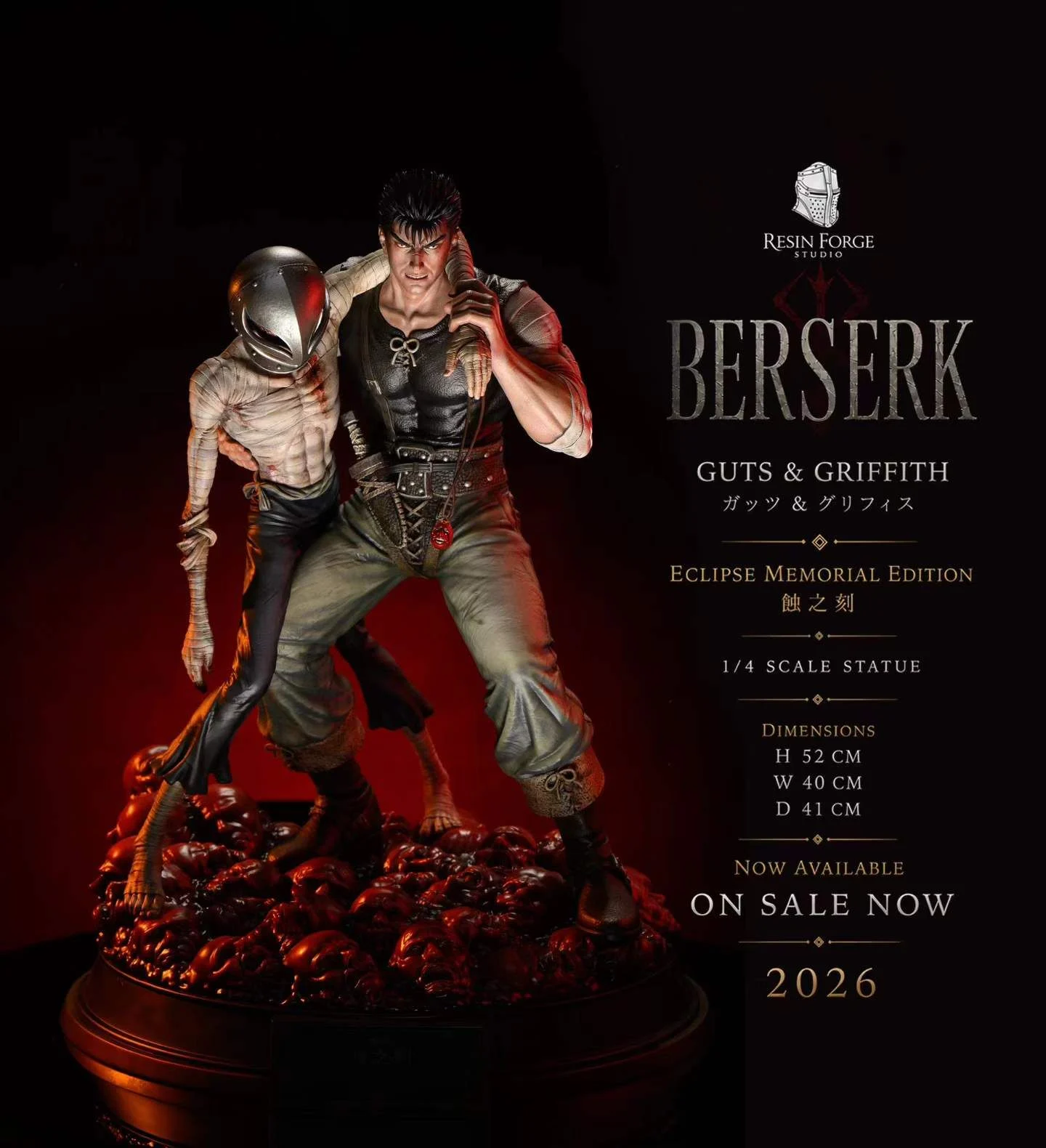 Resin Forge Studio - Berserk - Griffith X Guts TOPGK 1/4 Scale Resin Statue