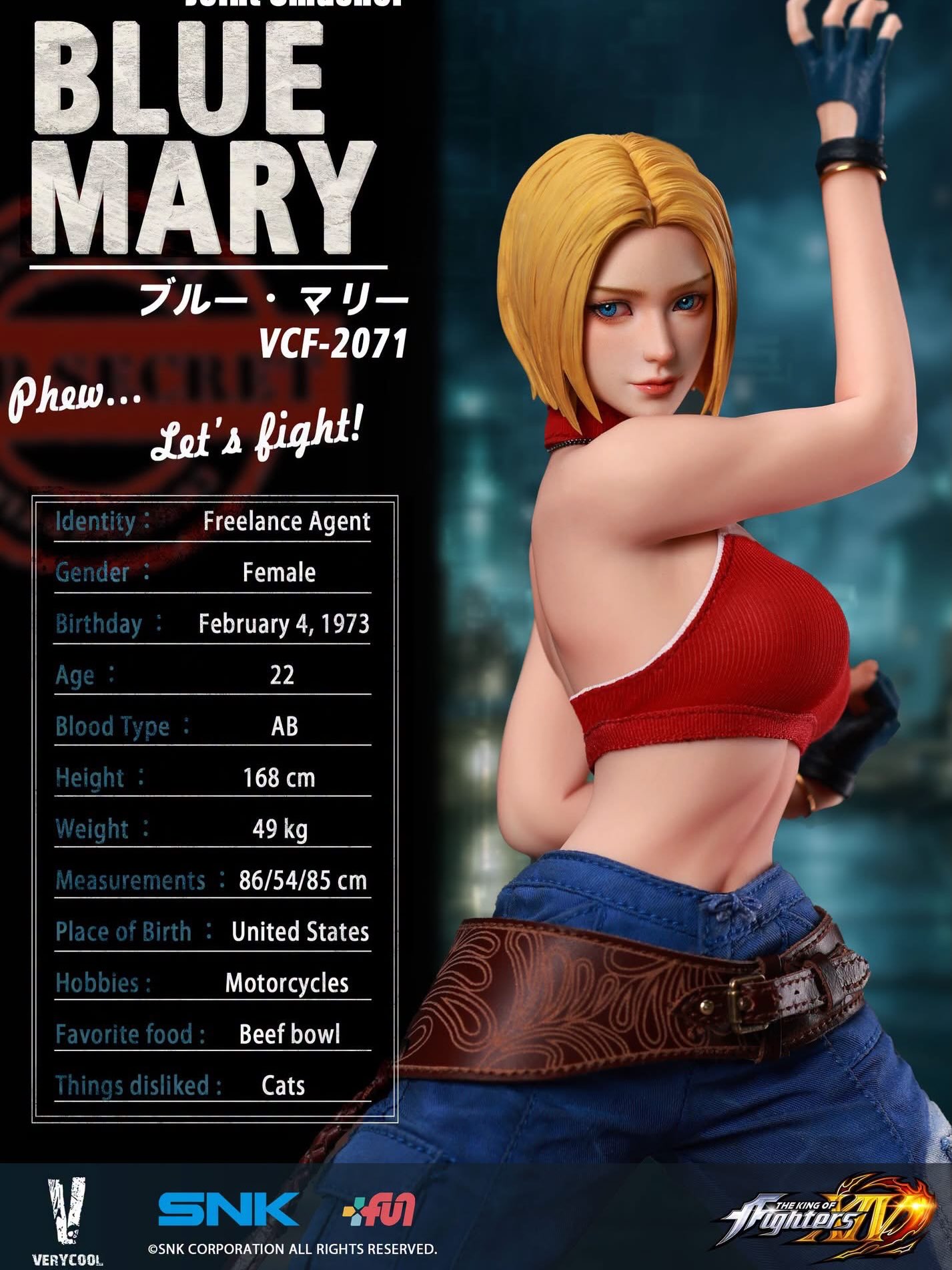 VERYCOOL – The King of Fighters XIV Blue Mary TOPGK 1/6 Scale Action Figure