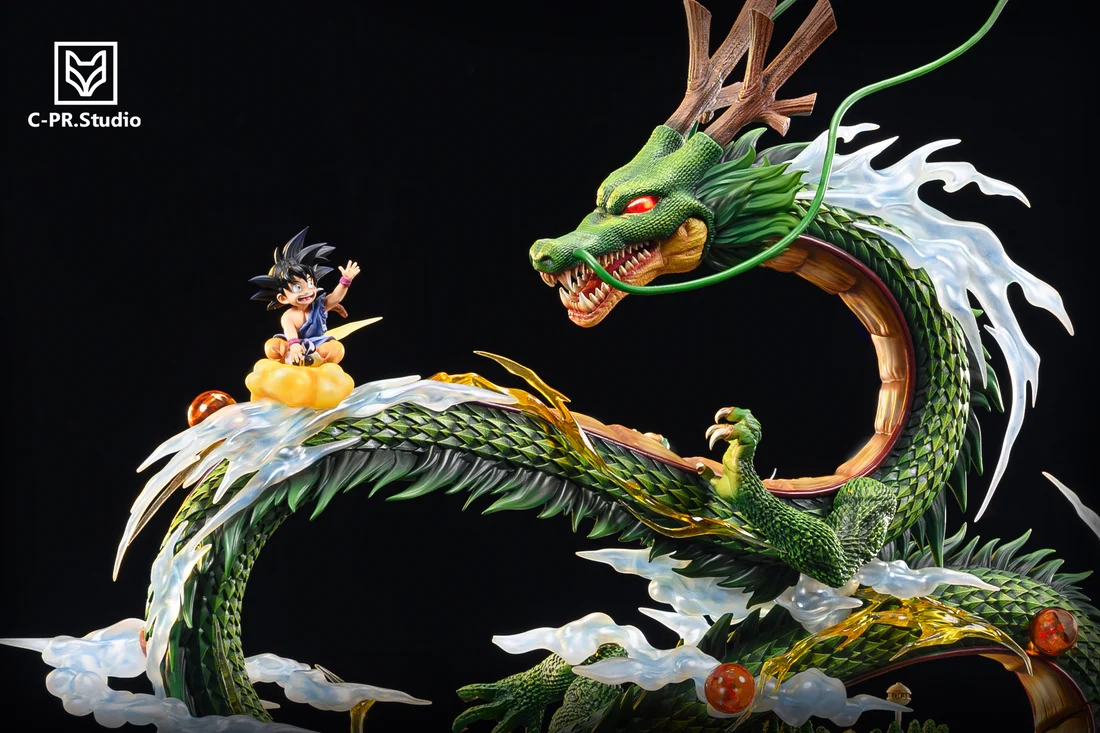 Alternate angle of the Shenron statue