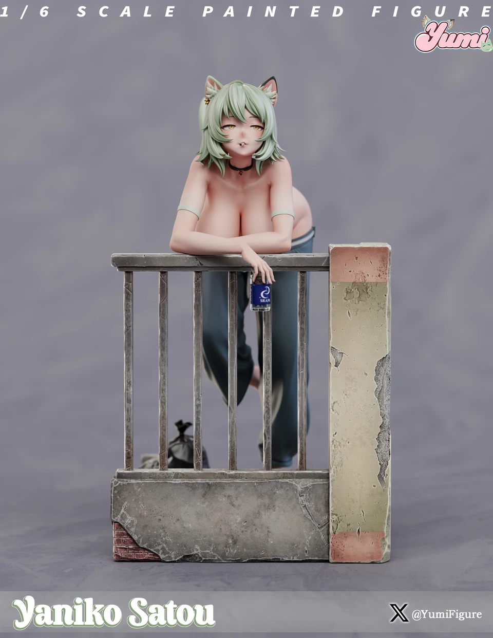 Chainsmoker Cat Yaniko Satou 16 Scale 18+ Resin Statue– Yumi Figure