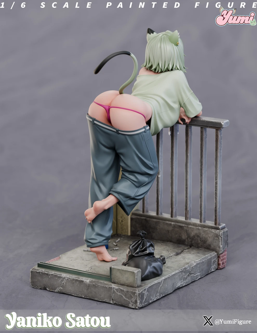 Chainsmoker Cat Yaniko Satou 16 Scale 18+ Resin Statue– Yumi Figure
