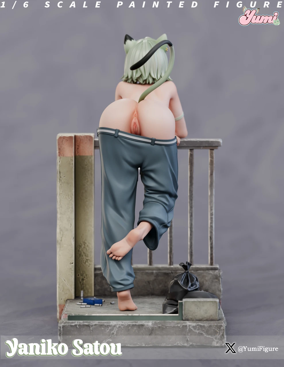 Chainsmoker Cat Yaniko Satou 16 Scale 18+ Resin Statue– Yumi Figure