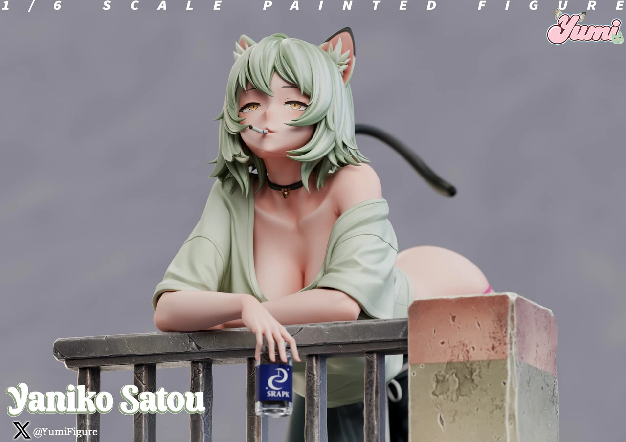 Chainsmoker Cat Yaniko Satou 16 Scale 18+ Resin Statue– Yumi Figure