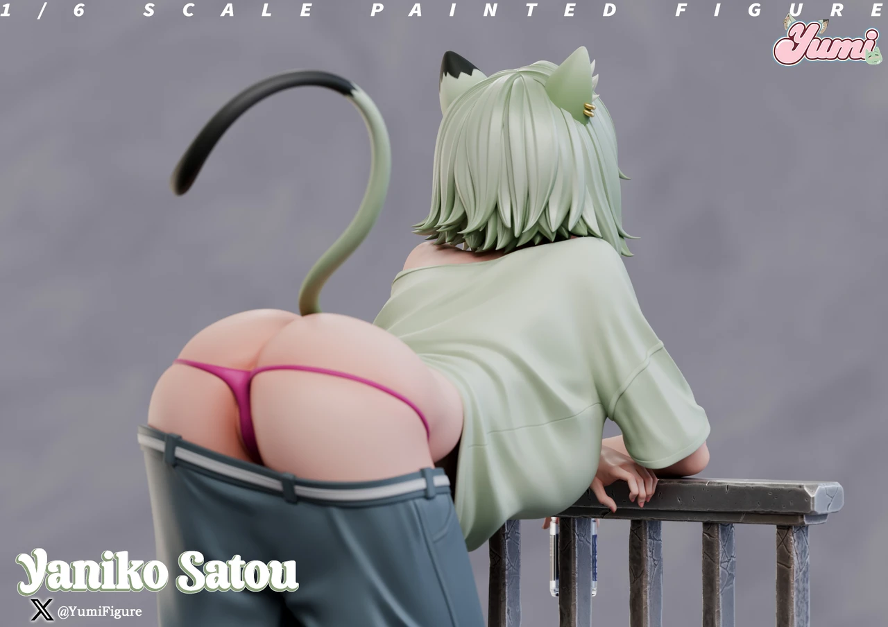 Chainsmoker Cat Yaniko Satou 16 Scale 18+ Resin Statue– Yumi Figure
