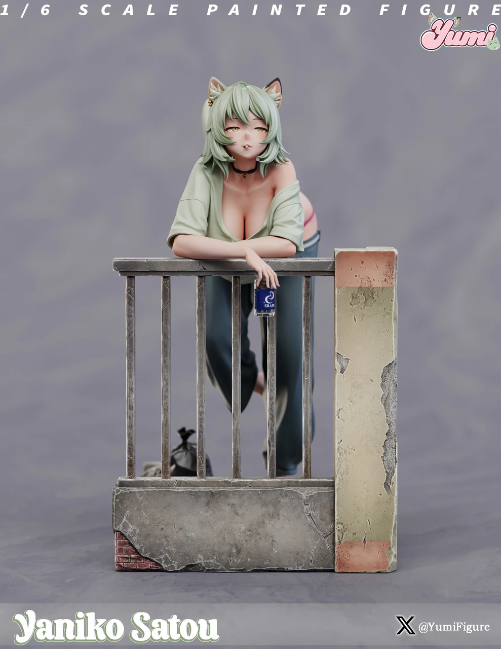 Chainsmoker Cat Yaniko Satou 16 Scale 18+ Resin Statue– Yumi Figure