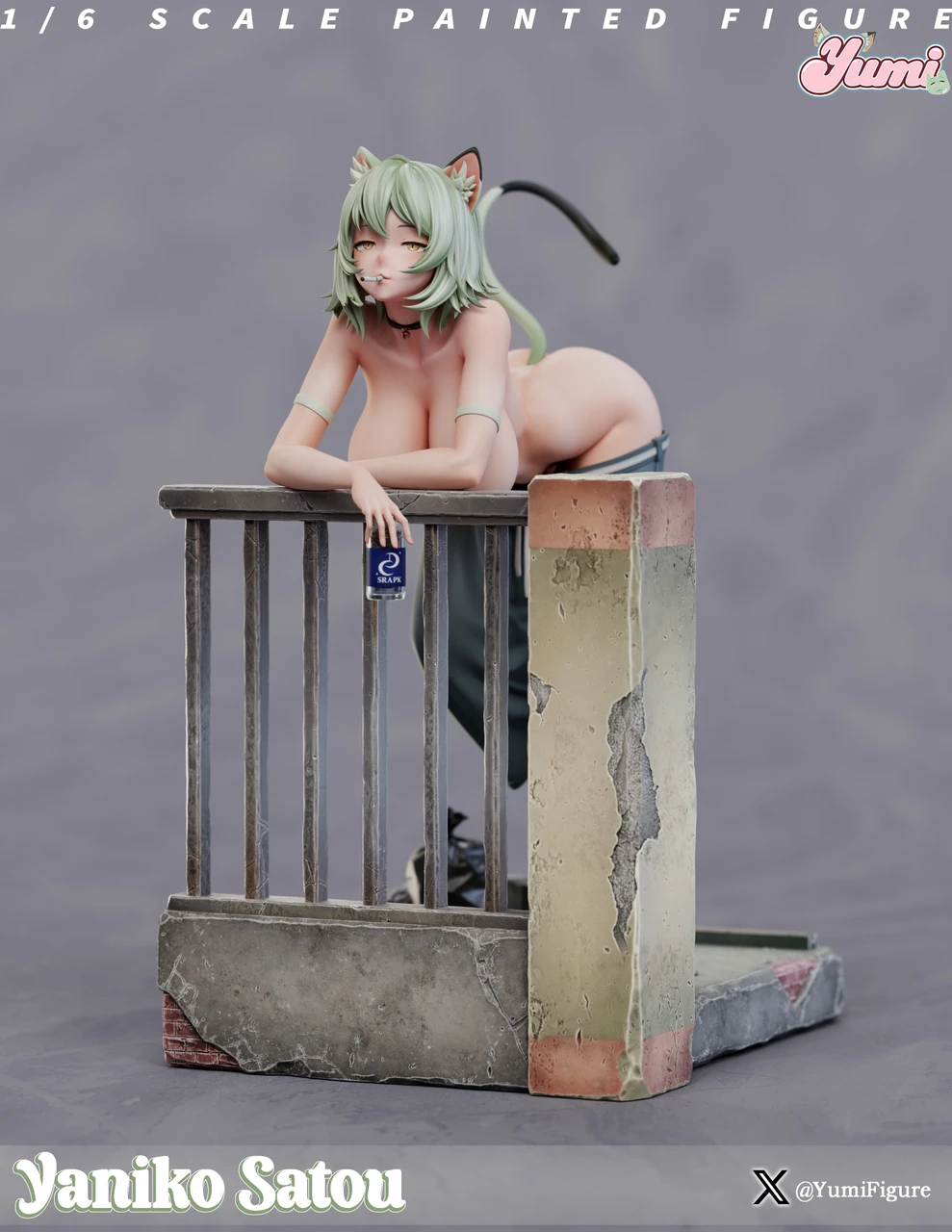 Chainsmoker Cat Yaniko Satou 16 Scale 18+ Resin Statue– Yumi Figure
