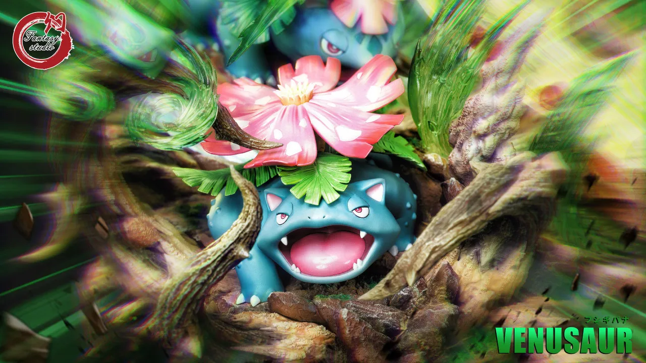 Close view of Venusaur and the surrounding sculpting
