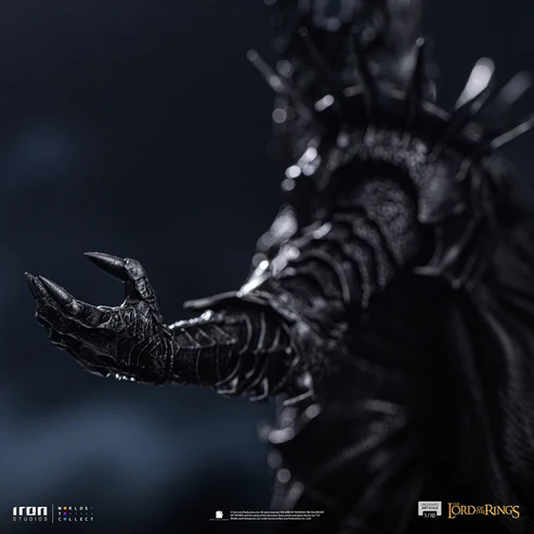 Side view of the Sauron statue silhouette