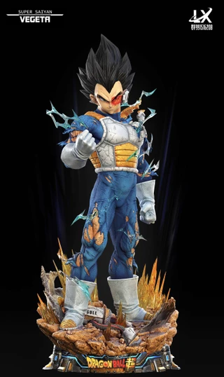 Close view of the Vegeta life-size statue