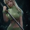 Mojoy - Slender Female Body + Head Green Ver. TOPGK 1/6 - LSR + Stainless Steel Action Figure
