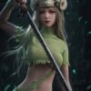 Mojoy - Slender Female Body + Head Green Ver. TOPGK 1/6 - LSR + Stainless Steel Action Figure