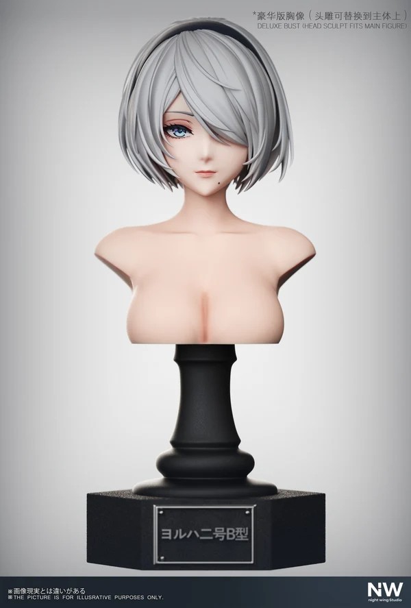 Alternate angle of the 2B statue