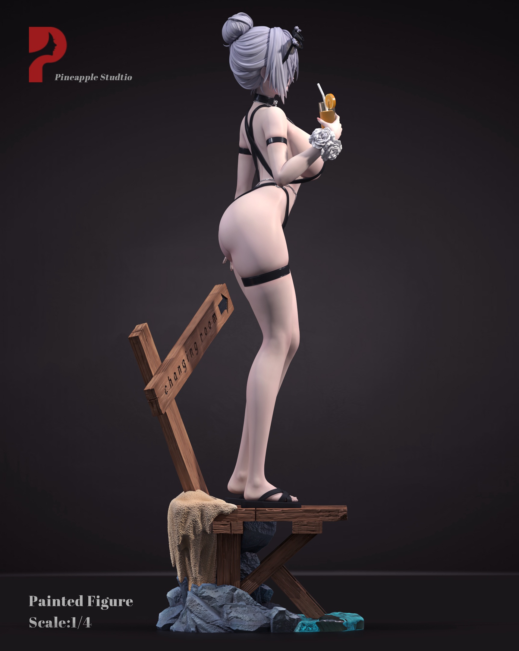 NIKKE Cinderella statue base and fabric detail