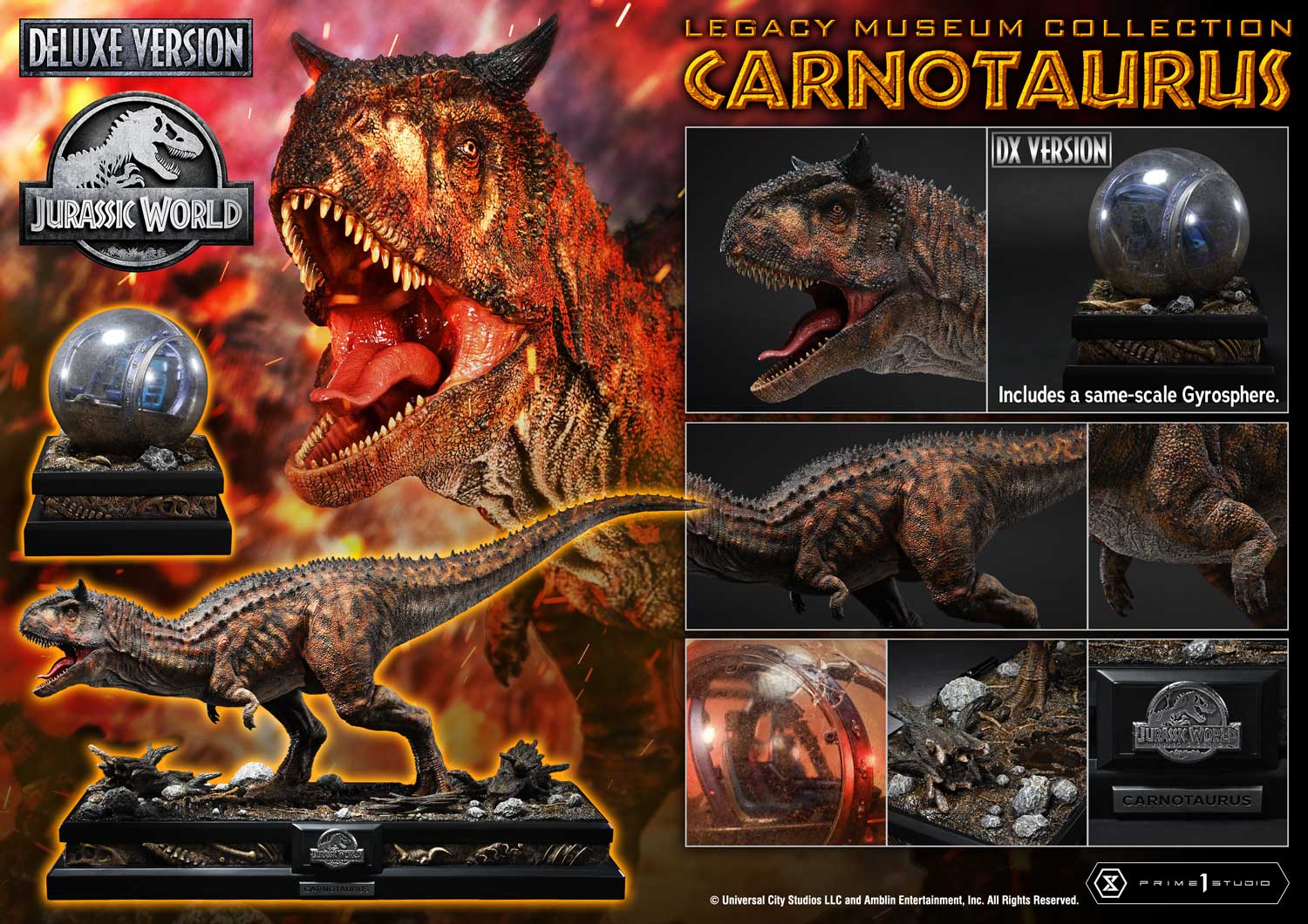 Prime 1 Studio - Jurassic Series Carnotaurus TOPGK 1/15 Scale Polystone Statue (Licensed)