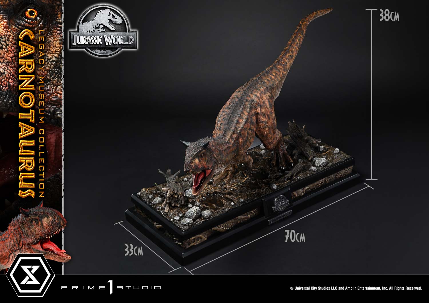 Prime 1 Studio - Jurassic Series Carnotaurus TOPGK 1/15 Scale Polystone Statue (Licensed)