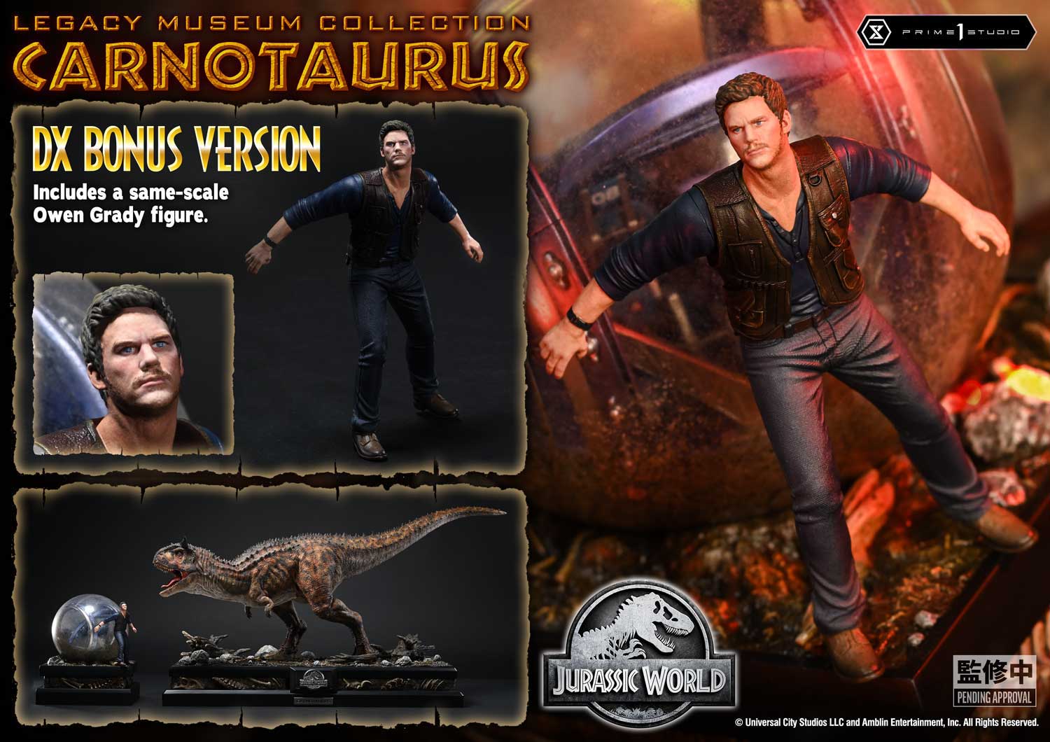 Prime 1 Studio - Jurassic Series Carnotaurus TOPGK 1/15 Scale Polystone Statue (Licensed)
