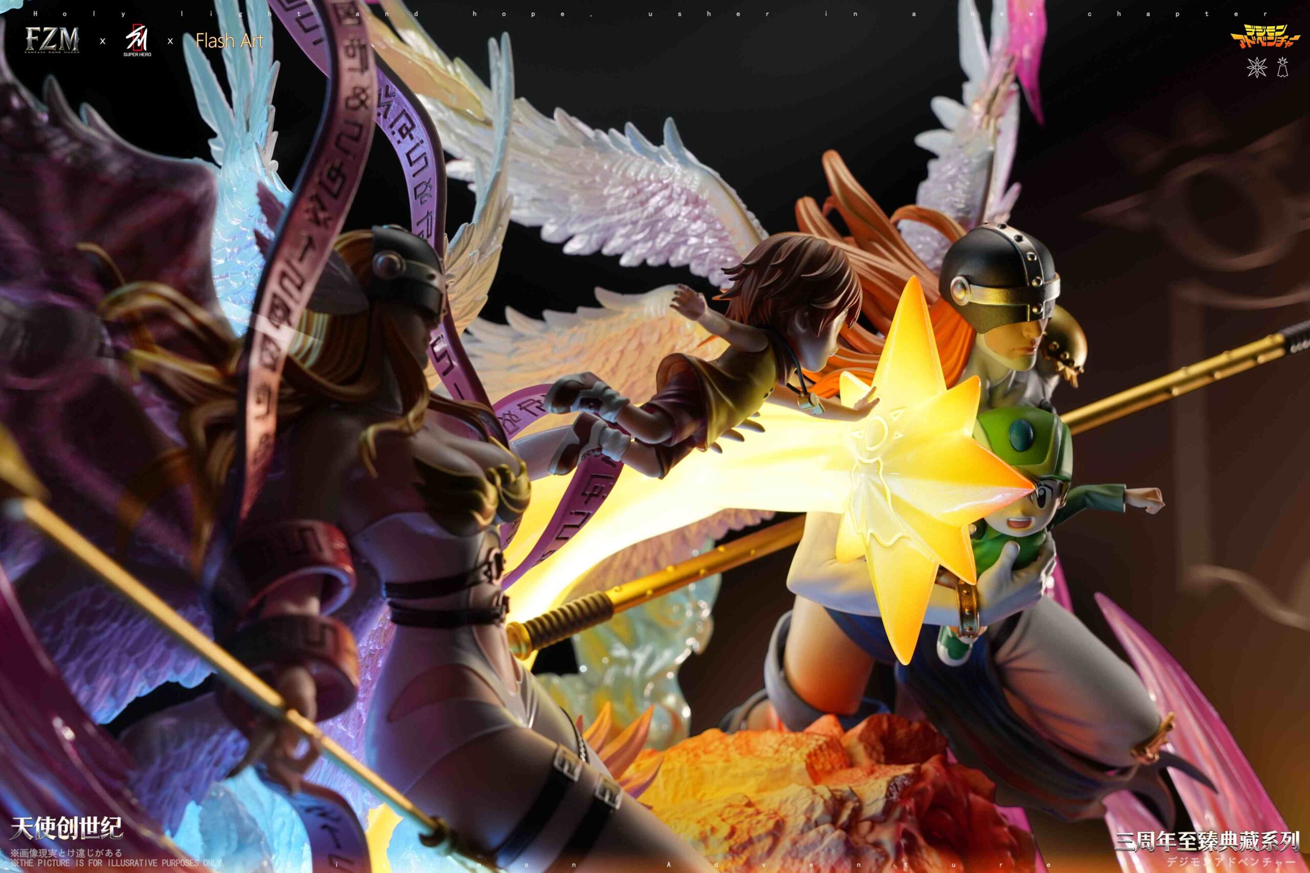 SUPER HERO Studio × Flash Art STUDIO × Fantasy Zone Maker Digimon Angewomon & Angemon