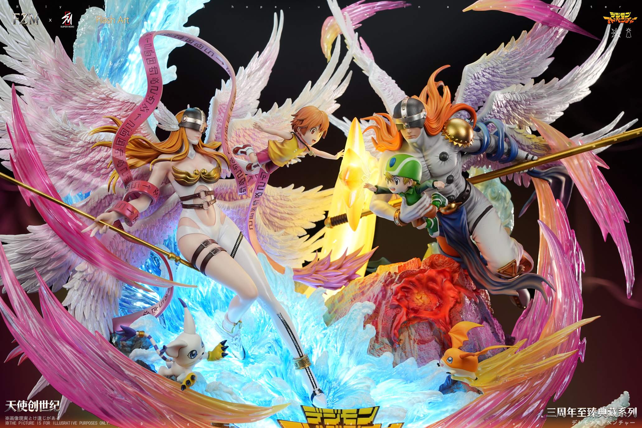 SUPER HERO Studio × Flash Art STUDIO × Fantasy Zone Maker Digimon Angewomon & Angemon