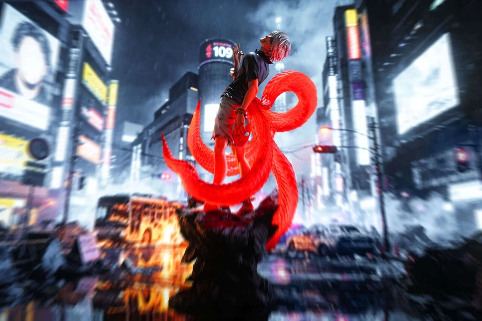Tokyo Ghoul Kaneki Awakening 16 Scale Resin Statue-Damocles Studio