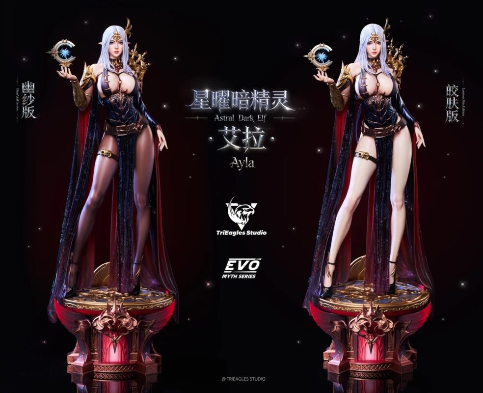 TriEagles Studio - Original Fantasy Starry Dark Angel Aela TOPGK 1/4 Full PU & Polystone Resin LED Statue