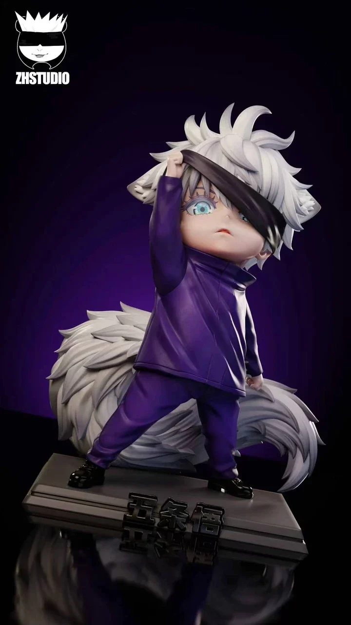 Jujutsu Kaisen Gojo Cat Statue with cat ears and blindfold