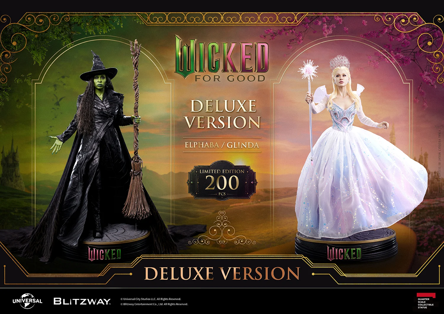 BLITZWAY Wicked: For Good Elphaba & Glinda – 1/4 Scale Licensed Statue - Image 4
