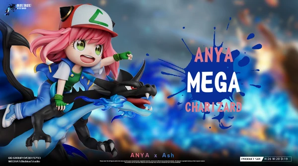 Biubiu Studio Pokémon Ash Ketchum Cosplay Anya & Mega Charizard