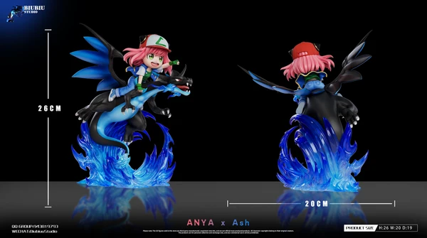 Biubiu Studio Pokémon Ash Ketchum Cosplay Anya & Mega Charizard