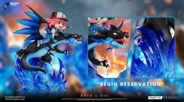 Biubiu Studio Pokémon Ash Ketchum Cosplay Anya & Mega Charizard