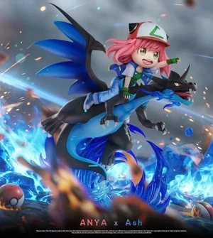 Biubiu Studio Pokémon Ash Ketchum Cosplay Anya & Mega Charizard